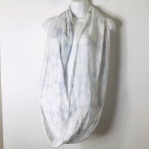 Scarf women linen feel sail ocean nautical infinity Cream and Gray Scarf